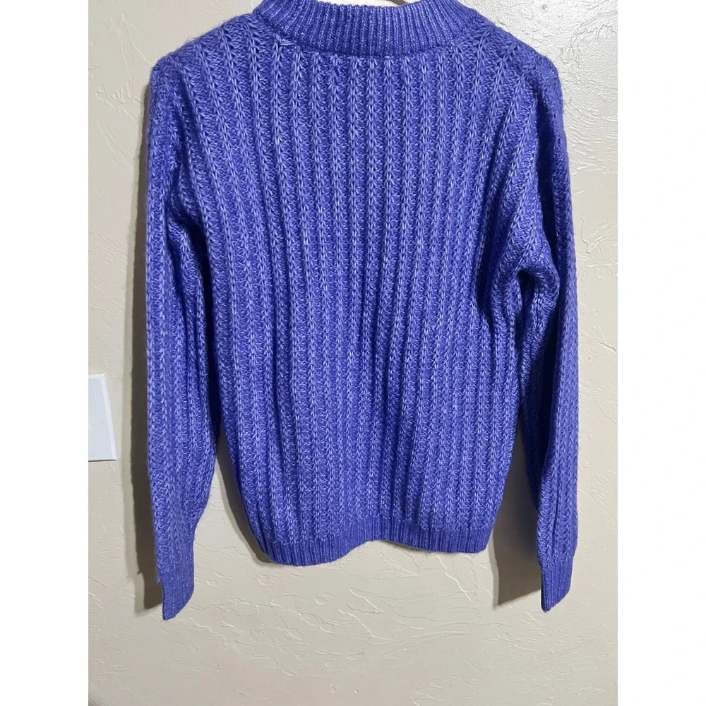 LOFT‎ Womens Ribbed Crew Neck Sweater Purple Long Sleeve Size XS NWT Warm Cozy